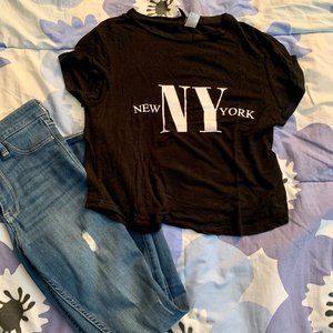 H&M "NY" BLACK GRAPHIC TEE